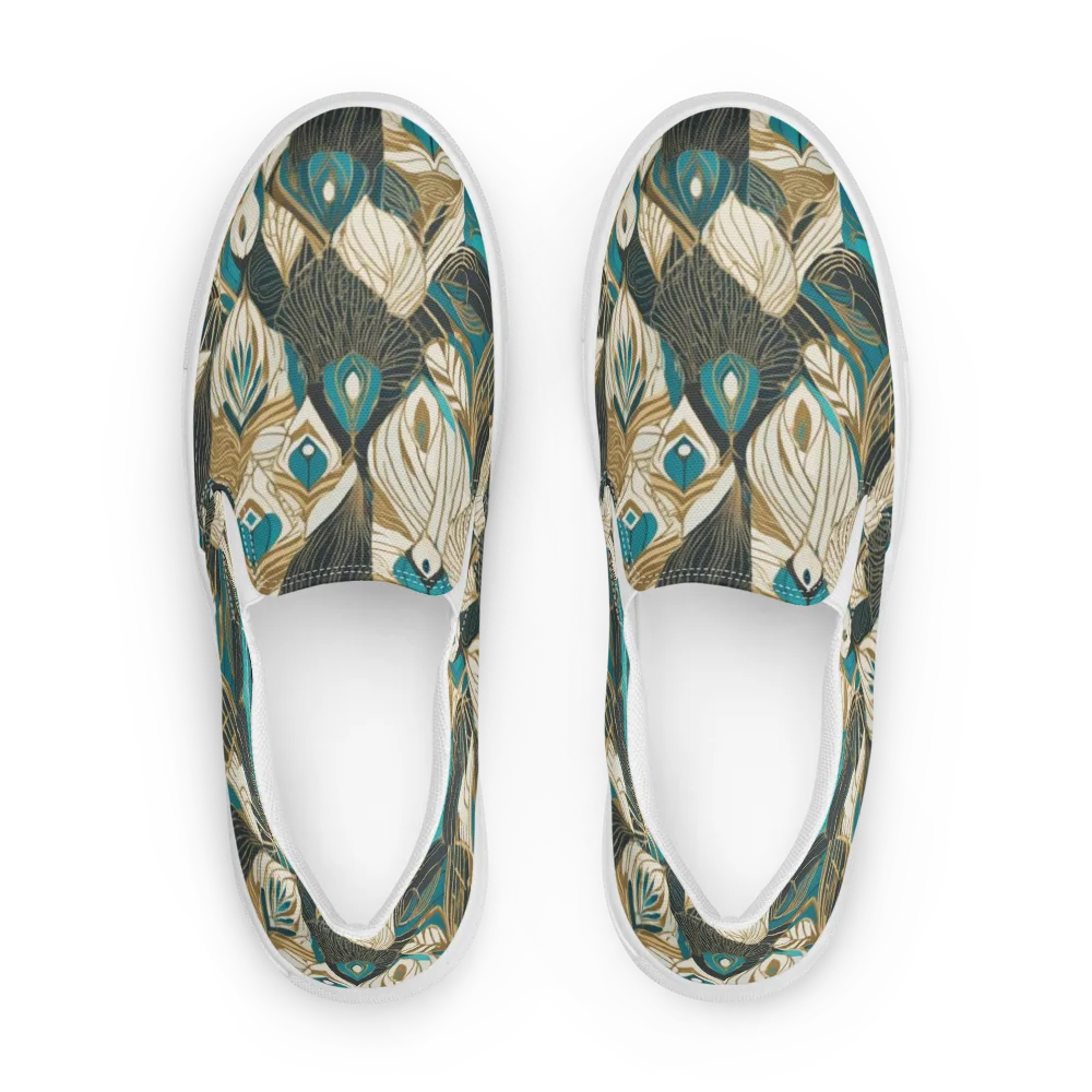 Turquoise Talisman on Men's Slip-On Canvas Shoes — Front