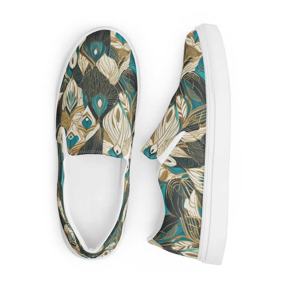 Turquoise Talisman on Men's Slip-On Canvas Shoes — Front