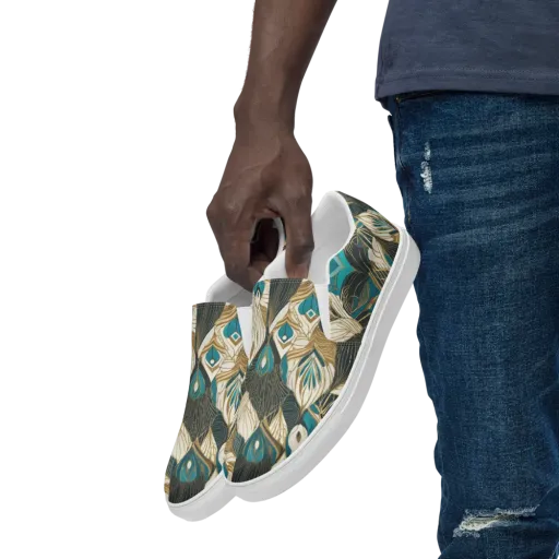 Turquoise Talisman on a Men's Slip-On Canvas Shoes