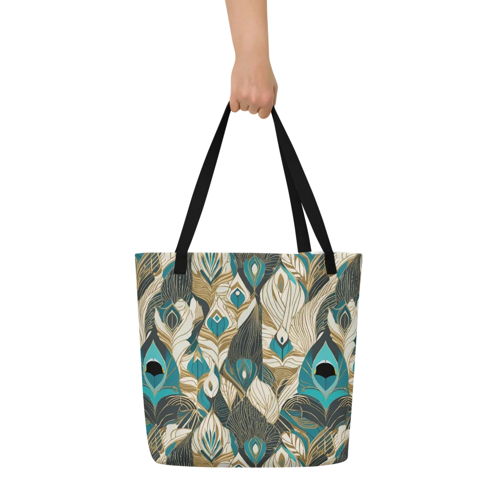 Turquoise Talisman on Large Tote Bag W/ Pocket — Front