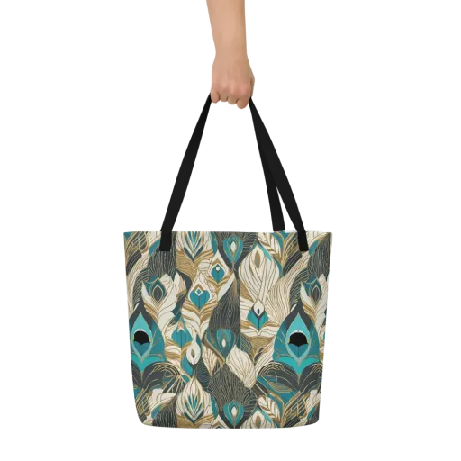 Turquoise Talisman on a Large Tote Bag W/ Pocket