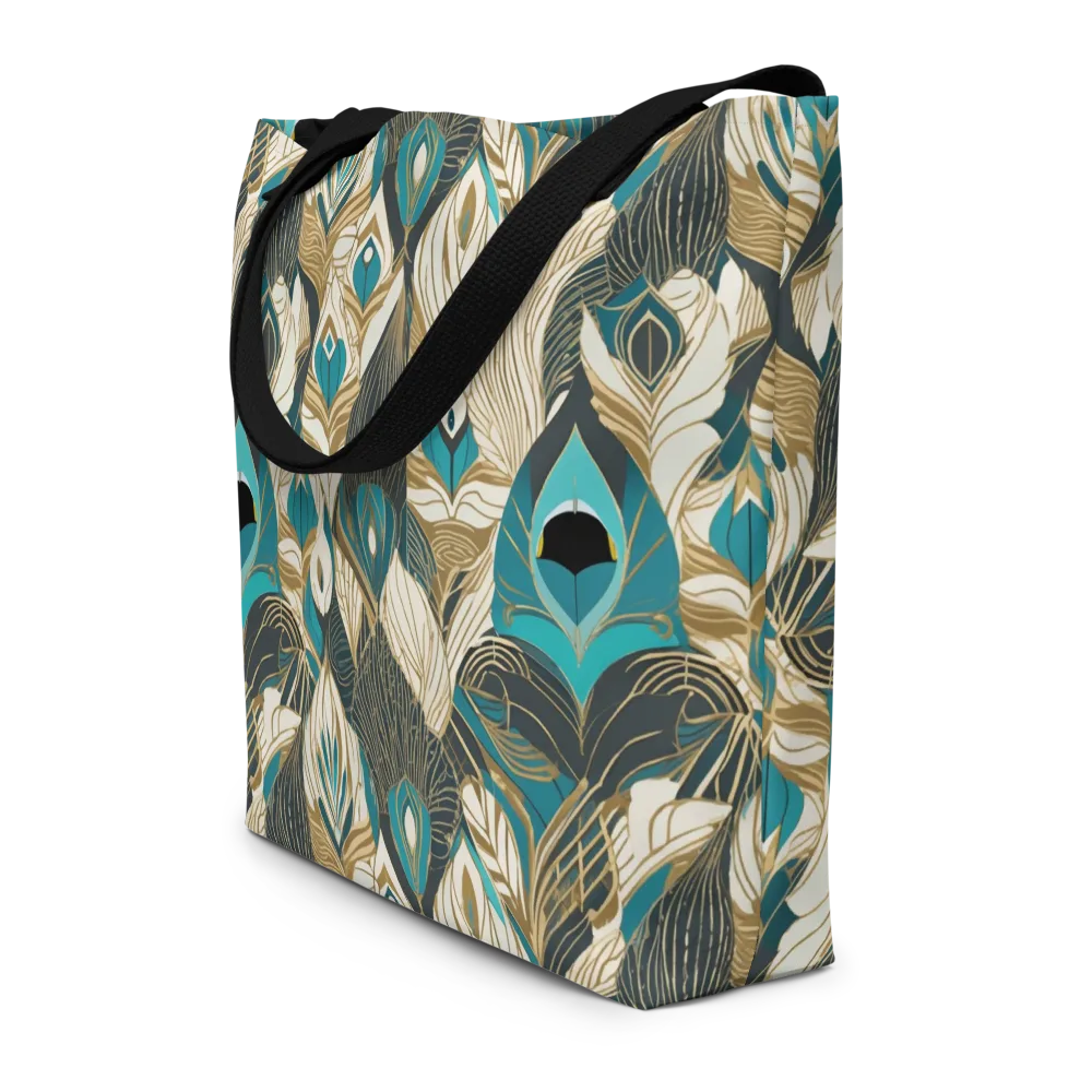 Turquoise Talisman on Large Tote Bag W/ Pocket — Front