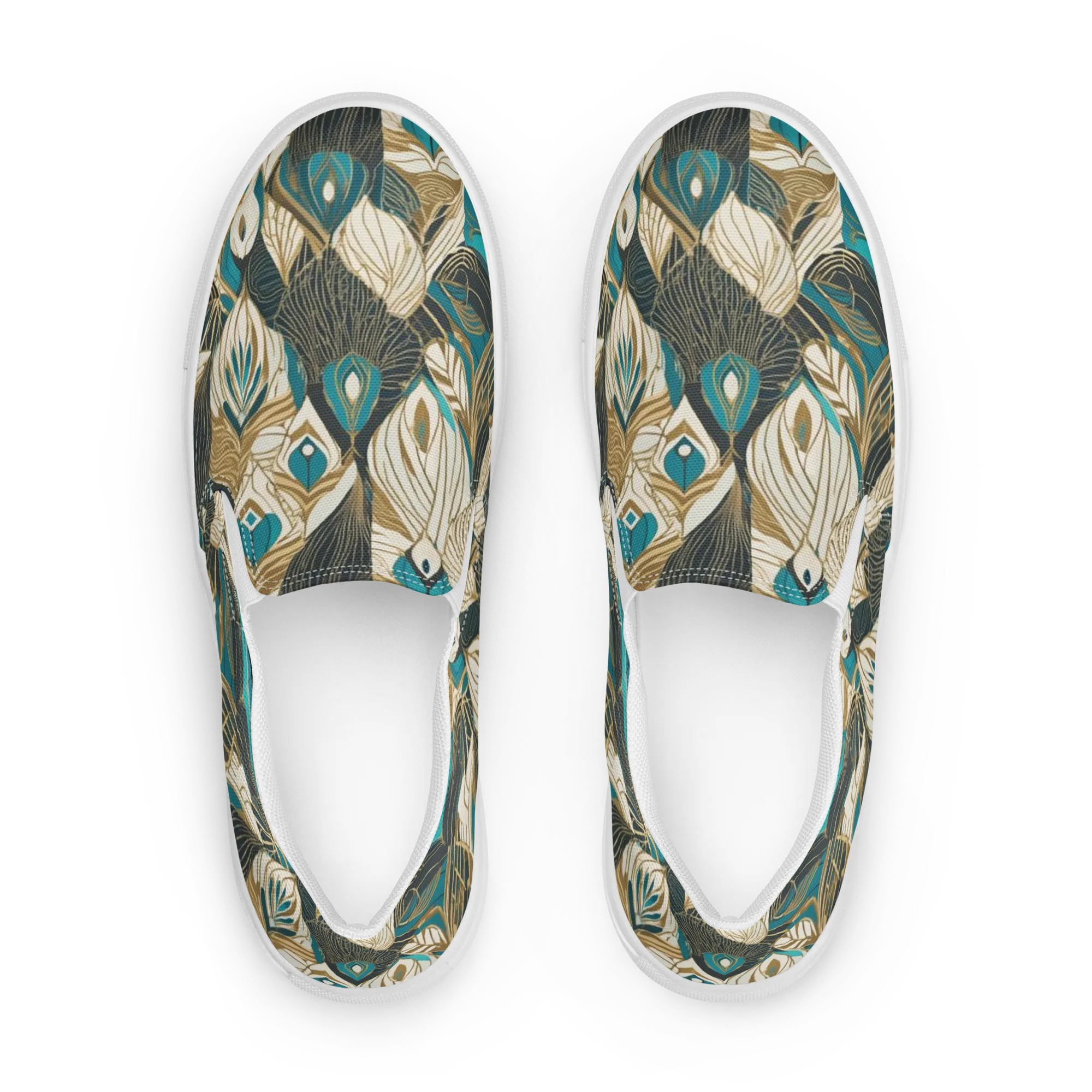 Turquoise Talisman on Women's Slip-On Canvas Shoes — Front
