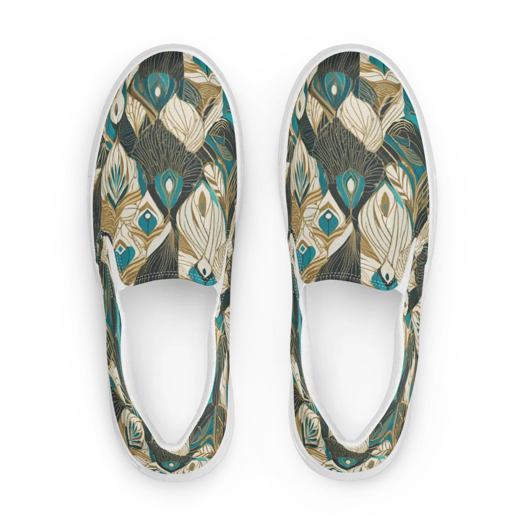 Turquoise Talisman on Women's Slip-On Canvas Shoes — Front