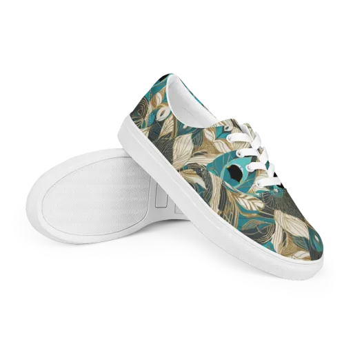Turquoise Talisman on a Men's Lace-Up Canvas Shoes