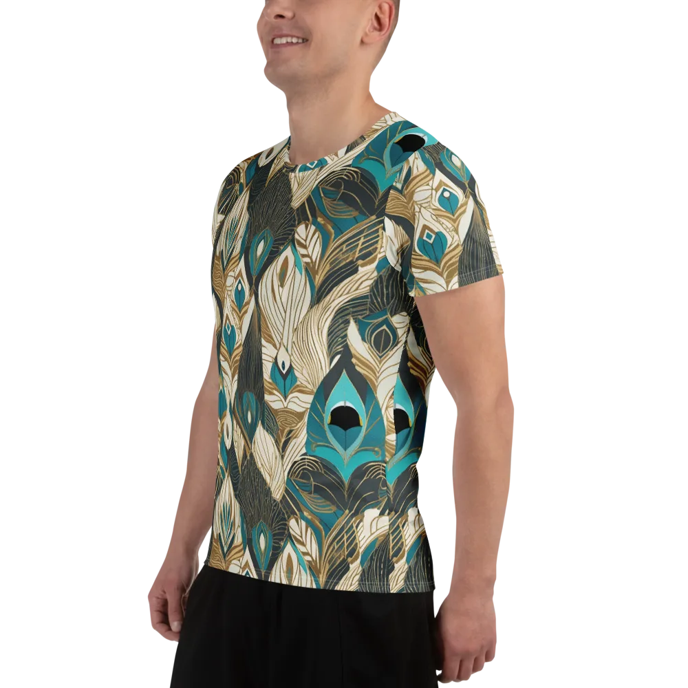 Turquoise Talisman on Men's Athletic T-Shirt — Left