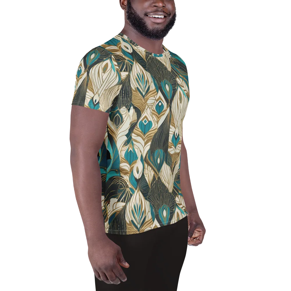 Turquoise Talisman on Men's Athletic T-Shirt — Right