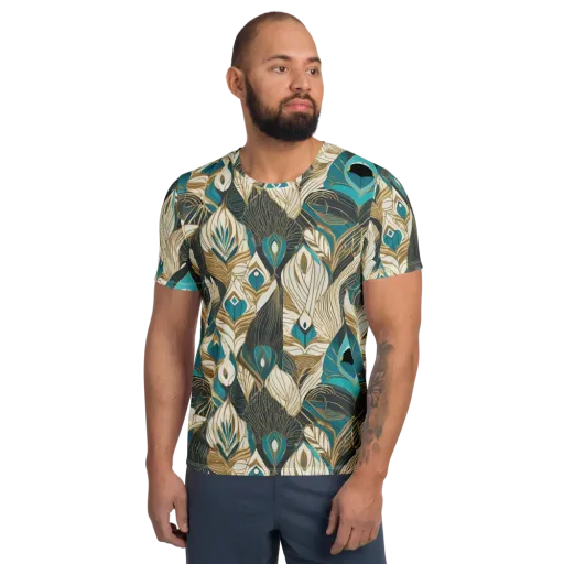 Turquoise Talisman on a Men's Athletic T-Shirt