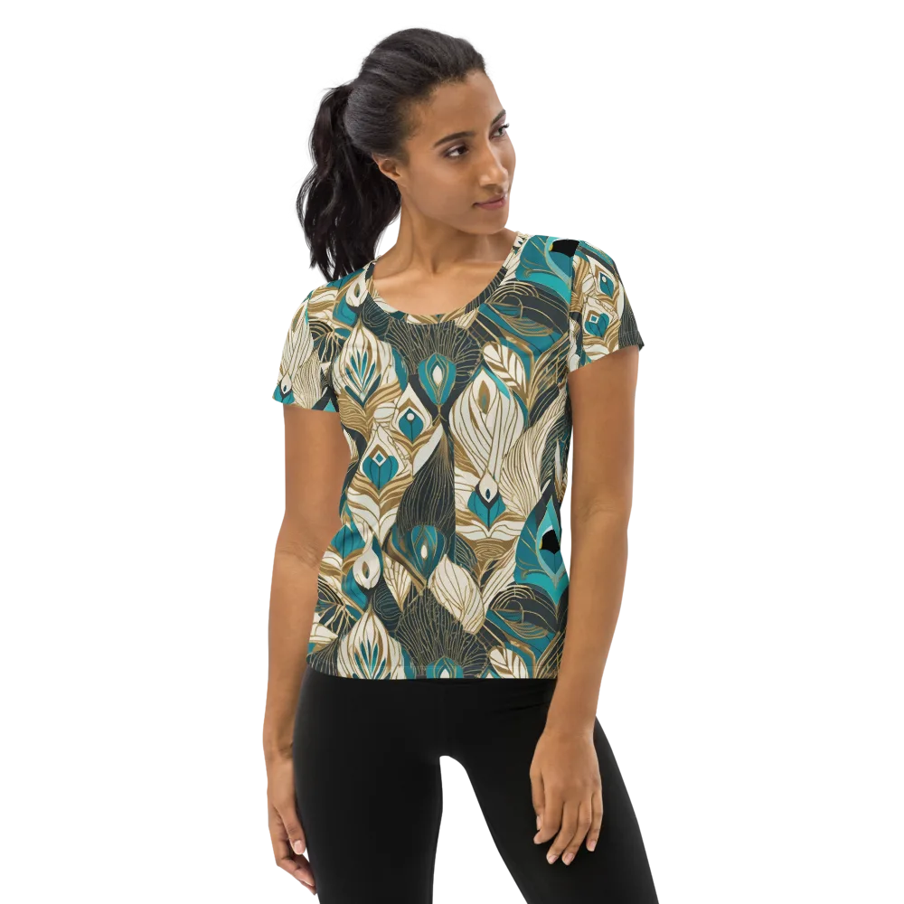 Turquoise Talisman on Women's Athletic T-Shirt — Front