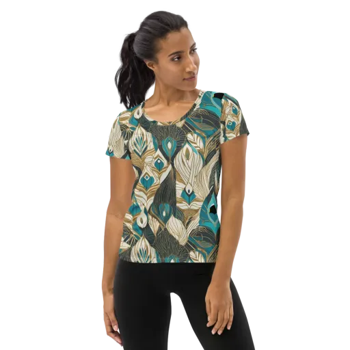 Turquoise Talisman on a Women's Athletic T-Shirt