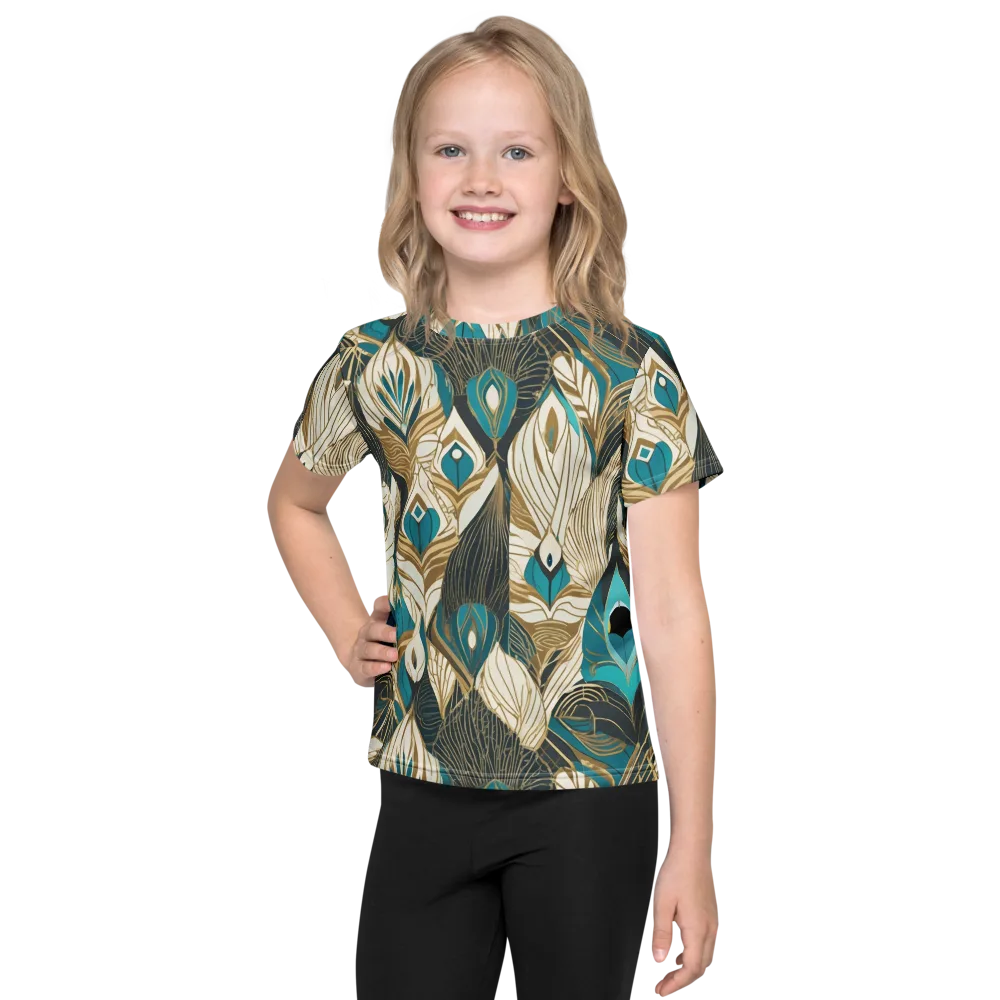 Turquoise Talisman on Kids Crew Neck T-Shirt — Front