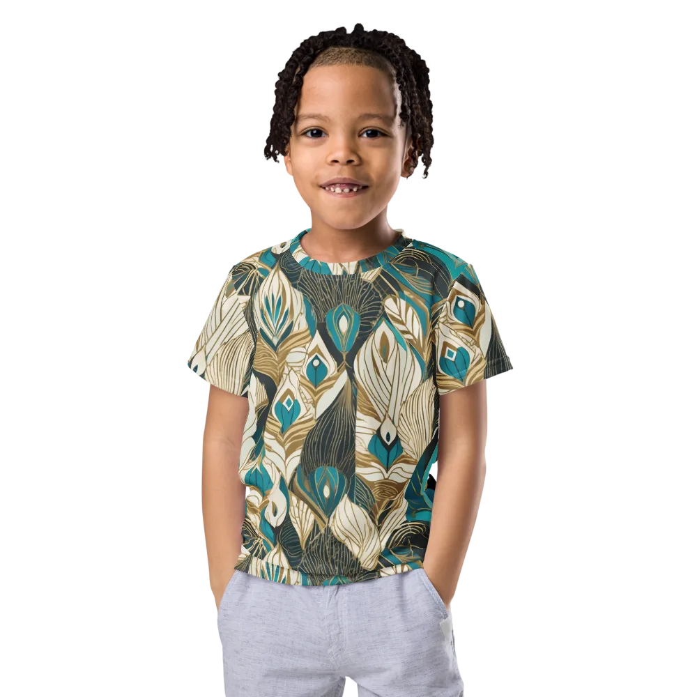 Turquoise Talisman on Kids Crew Neck T-Shirt — Front