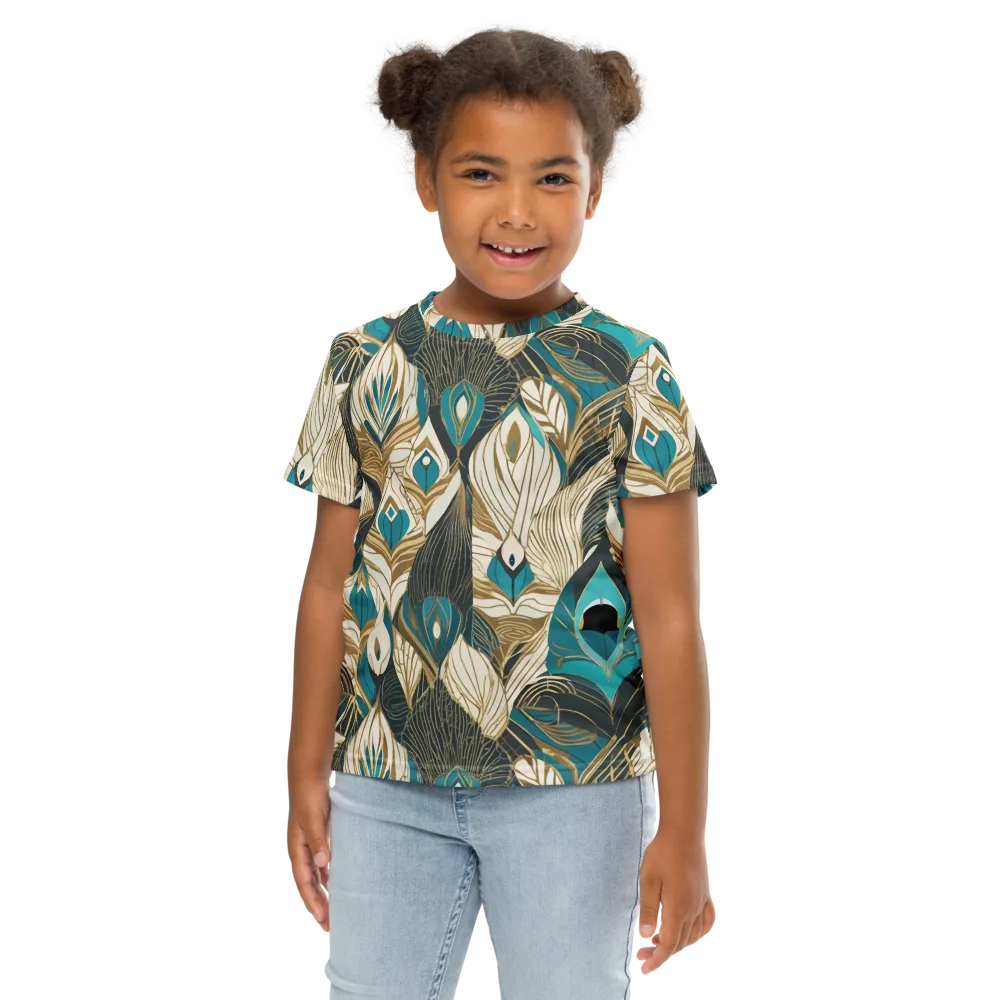 Turquoise Talisman on Kids Crew Neck T-Shirt — Front