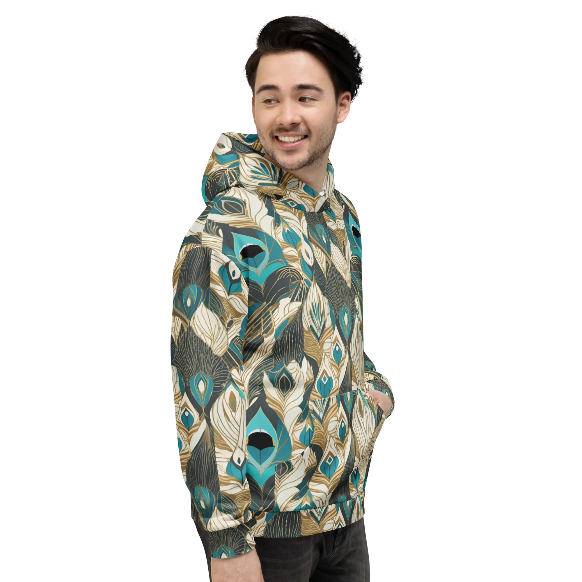 Turquoise Talisman on Hoodie — Right