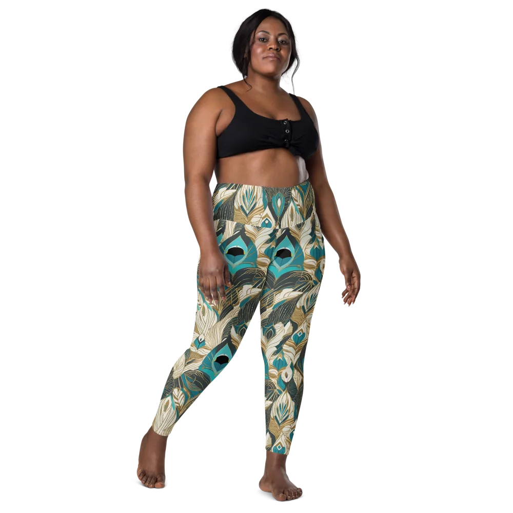Turquoise Talisman on Leggings with Pockets — Front
