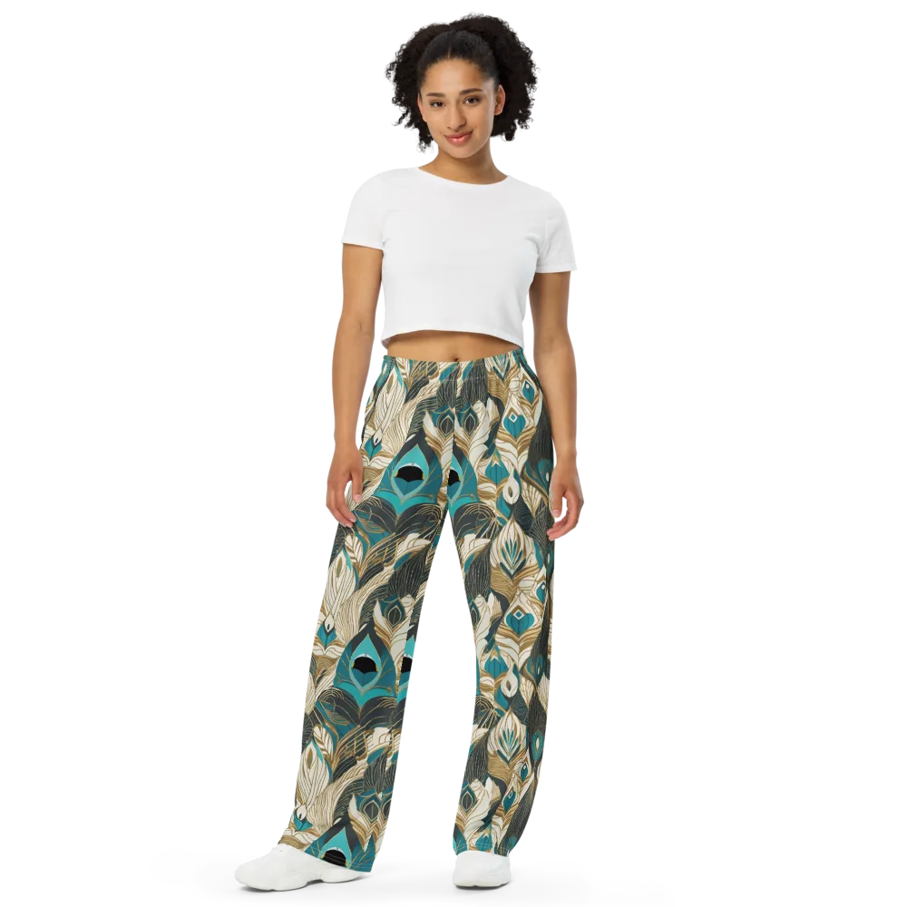 Turquoise Talisman on Wide-Leg Pants — Front