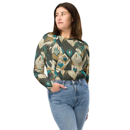 Turquoise Talisman on a Long Sleeve Crop Top