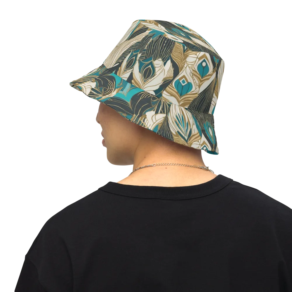 Turquoise Talisman on Reversible Bucket Hat — Back Inside
