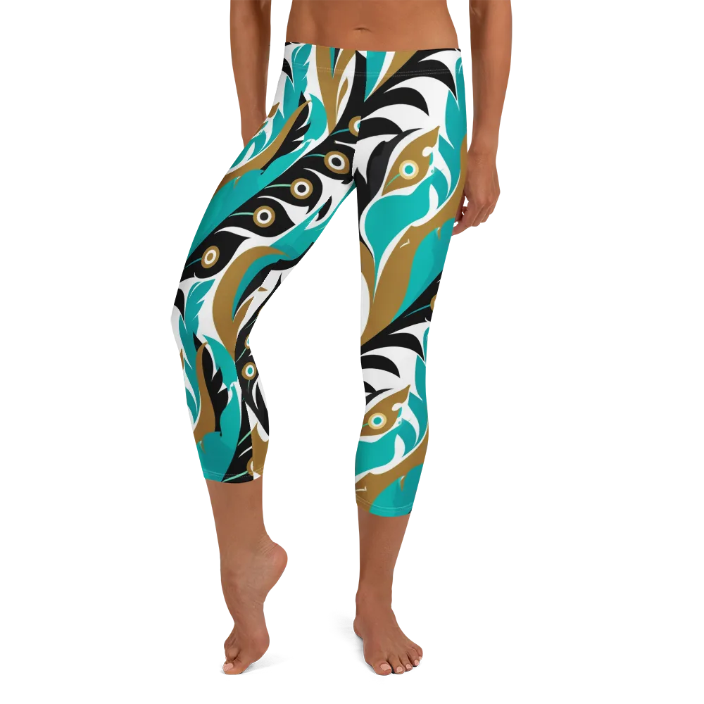 Golden Eyelet on Capri Leggings — Front
