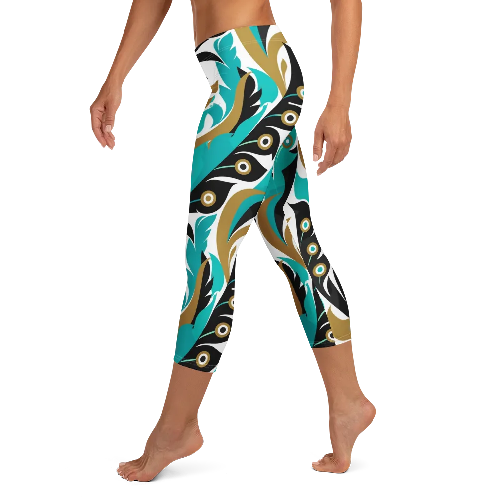Golden Eyelet on Capri Leggings — Left