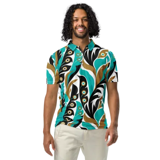 Golden Eyelet on a Men's Slim Fit Polo Shirt