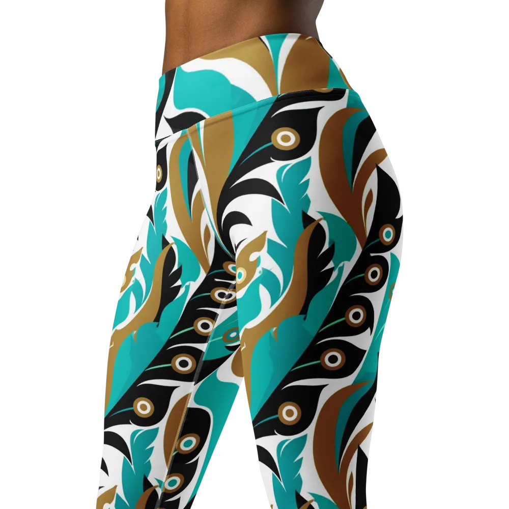Golden Eyelet on Yoga Leggings — Left Front