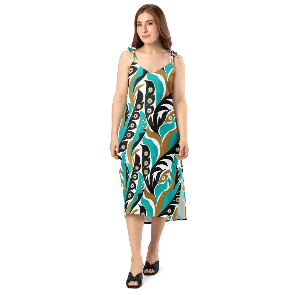 Golden Eyelet on Slip Dress — Front