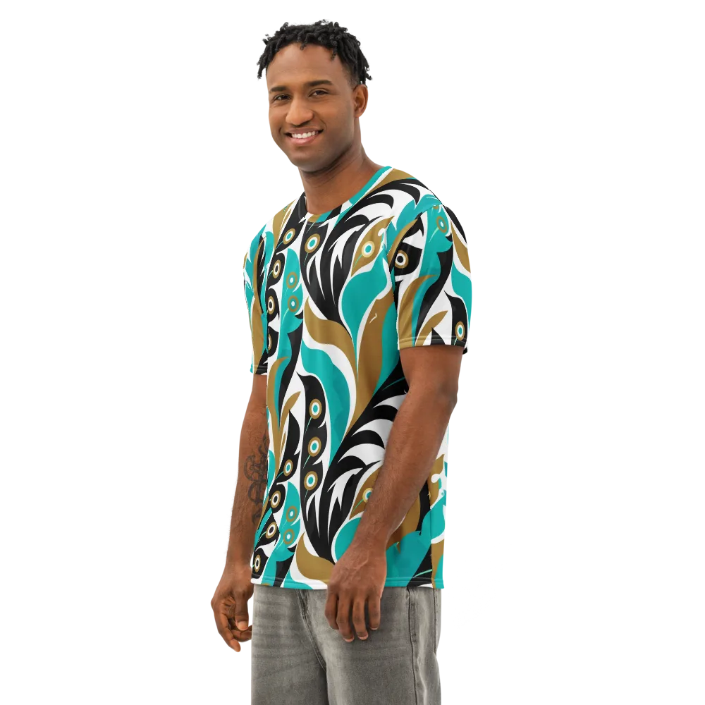 Golden Eyelet on Men's Cotton Crew Neck T-Shirt — Left Front