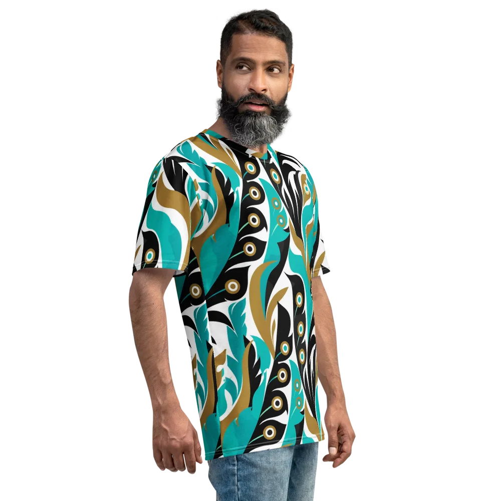 Golden Eyelet on Men's Crew Neck T-Shirt — Right