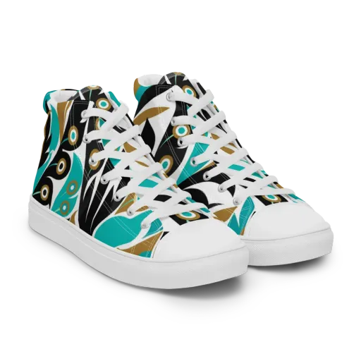 Golden Eyelet on a Men's High Top Canvas Shoes