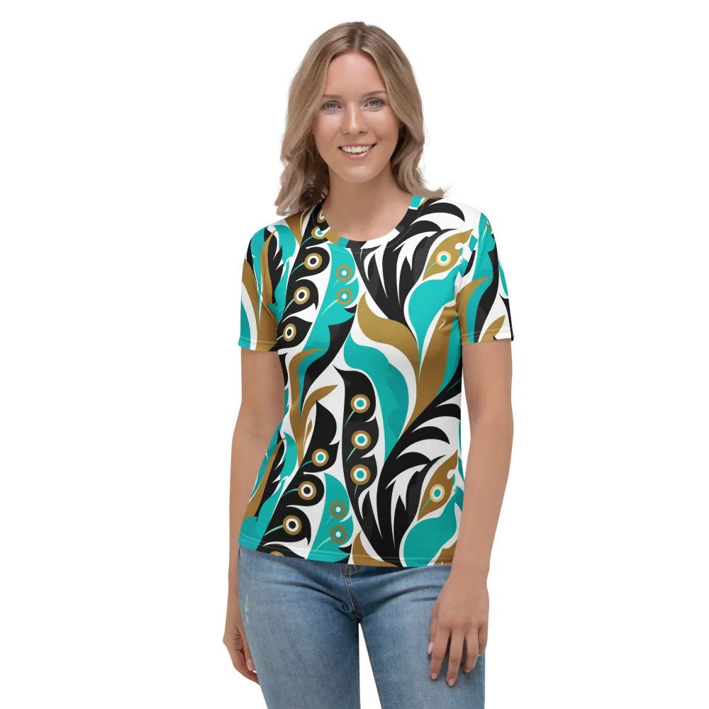 Golden Eyelet on Women's Crew Neck T-Shirt — Front