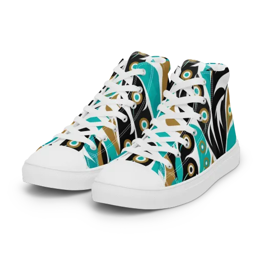 Golden Eyelet on a Women's High Top Canvas Shoes