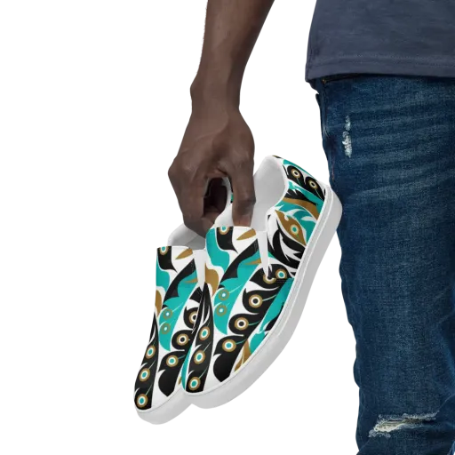 Golden Eyelet on a Men's Slip-On Canvas Shoes