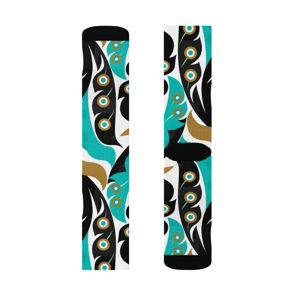Golden Eyelet on Socks — Left Sock