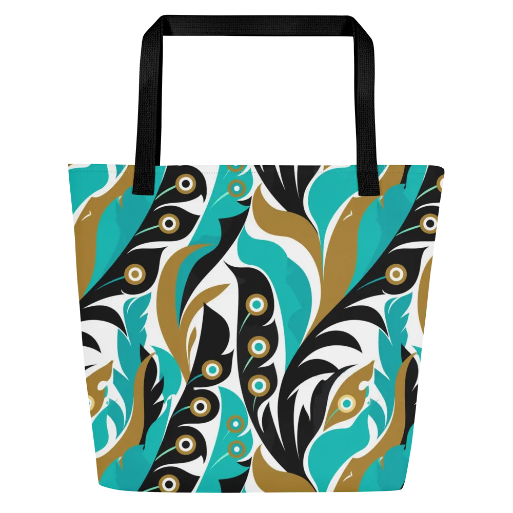 Golden Eyelet on Large Tote Bag W/ Pocket — Front
