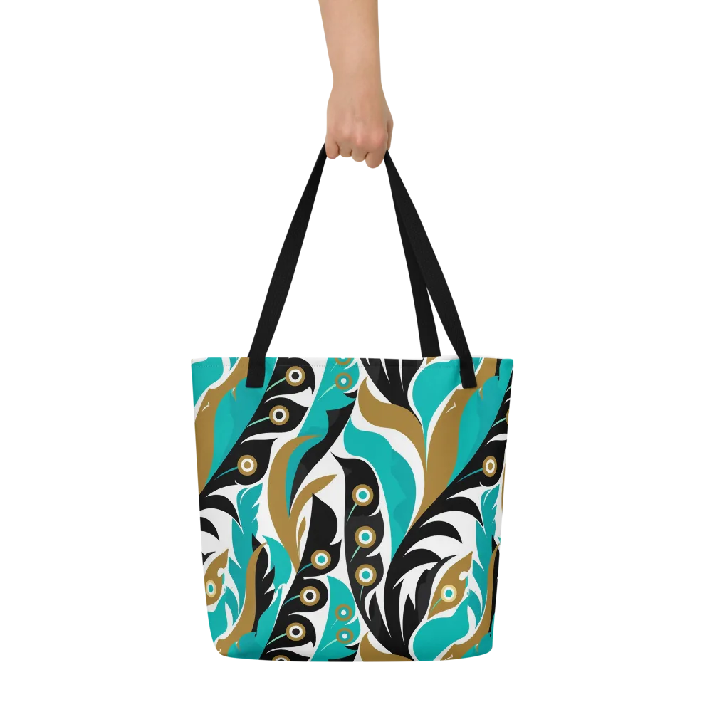 Golden Eyelet on Large Tote Bag W/ Pocket — Front