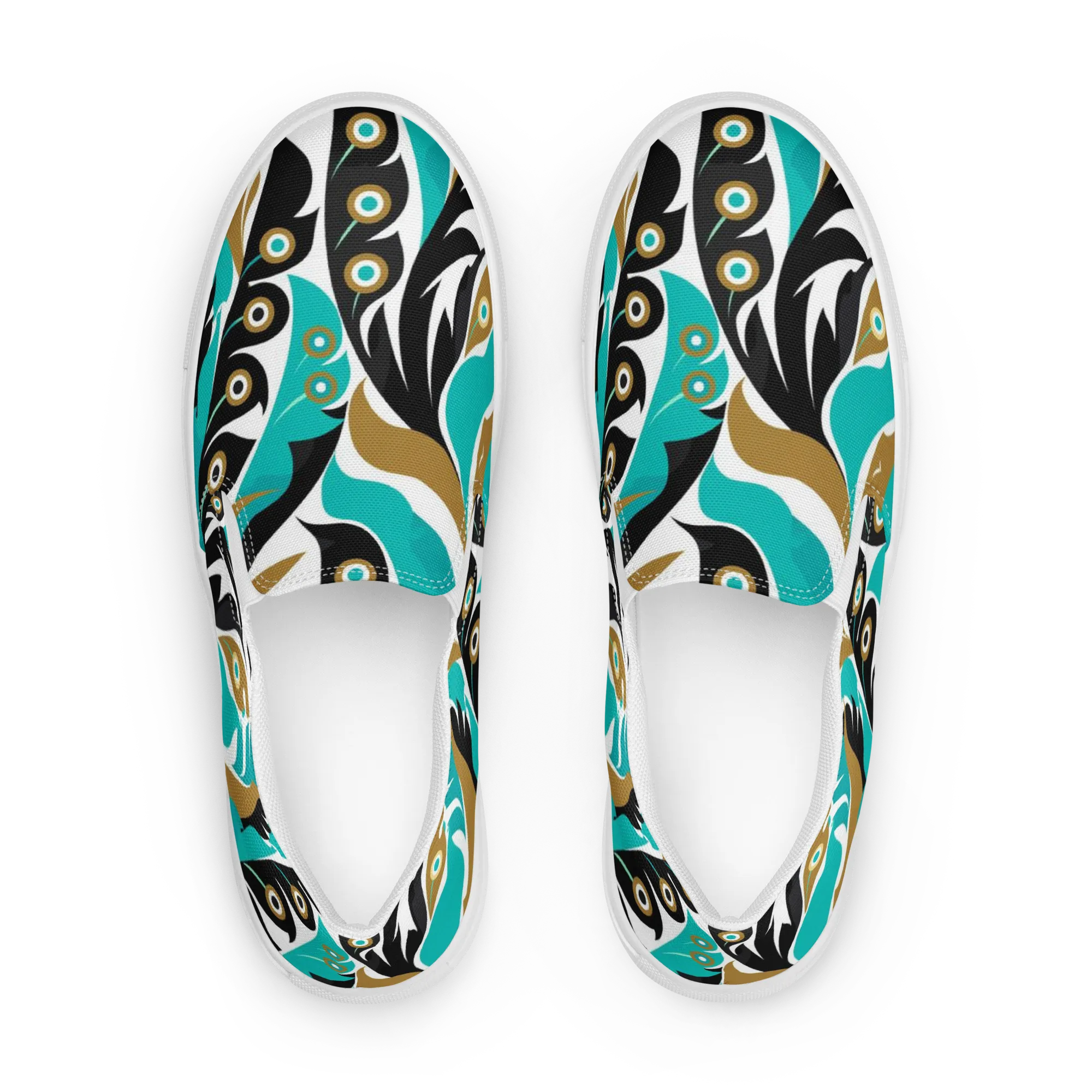 Golden Eyelet on Women's Slip-On Canvas Shoes — Front