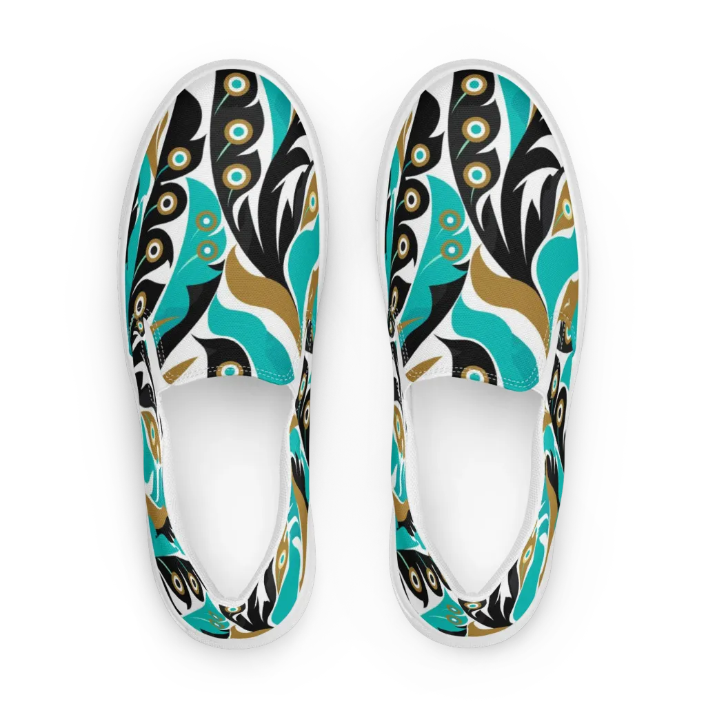 Golden Eyelet on Women's Slip-On Canvas Shoes — Front