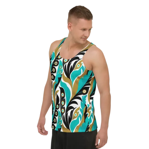 Golden Eyelet on a Men's Tank Top
