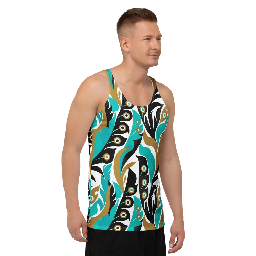 Golden Eyelet on Men's Tank Top — Right Front
