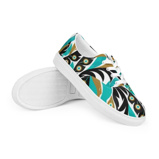 Golden Eyelet on a Men's Lace-Up Canvas Shoes