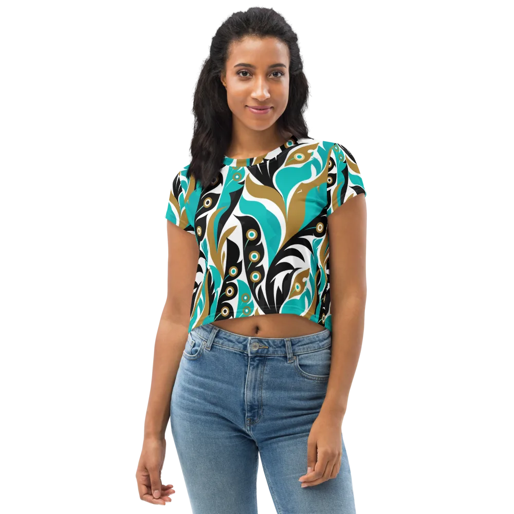 Golden Eyelet on Crop Tee — Front