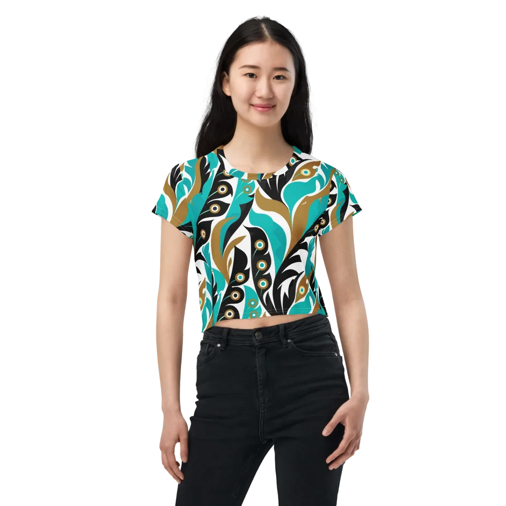 Golden Eyelet on Crop Tee — Front