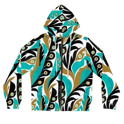 Golden Eyelet on a Women's Full-Zip Hoodie