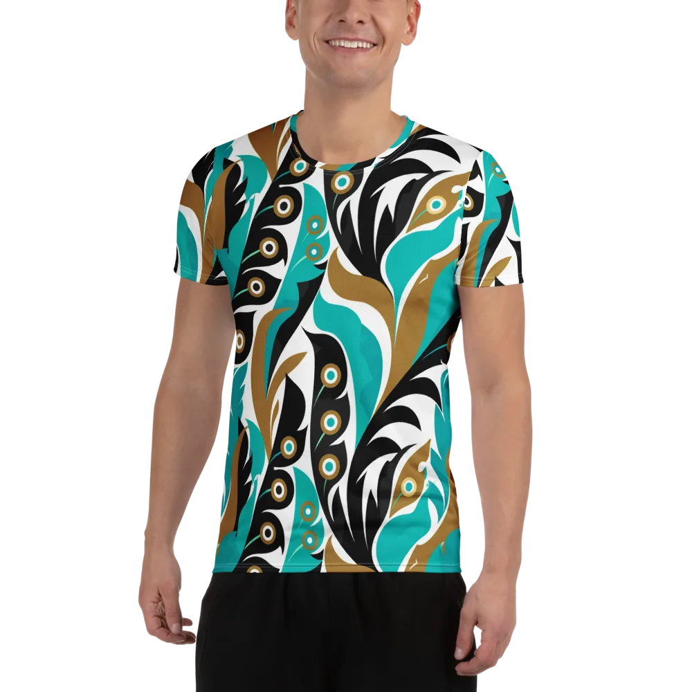 Golden Eyelet on Men's Athletic T-Shirt — Front