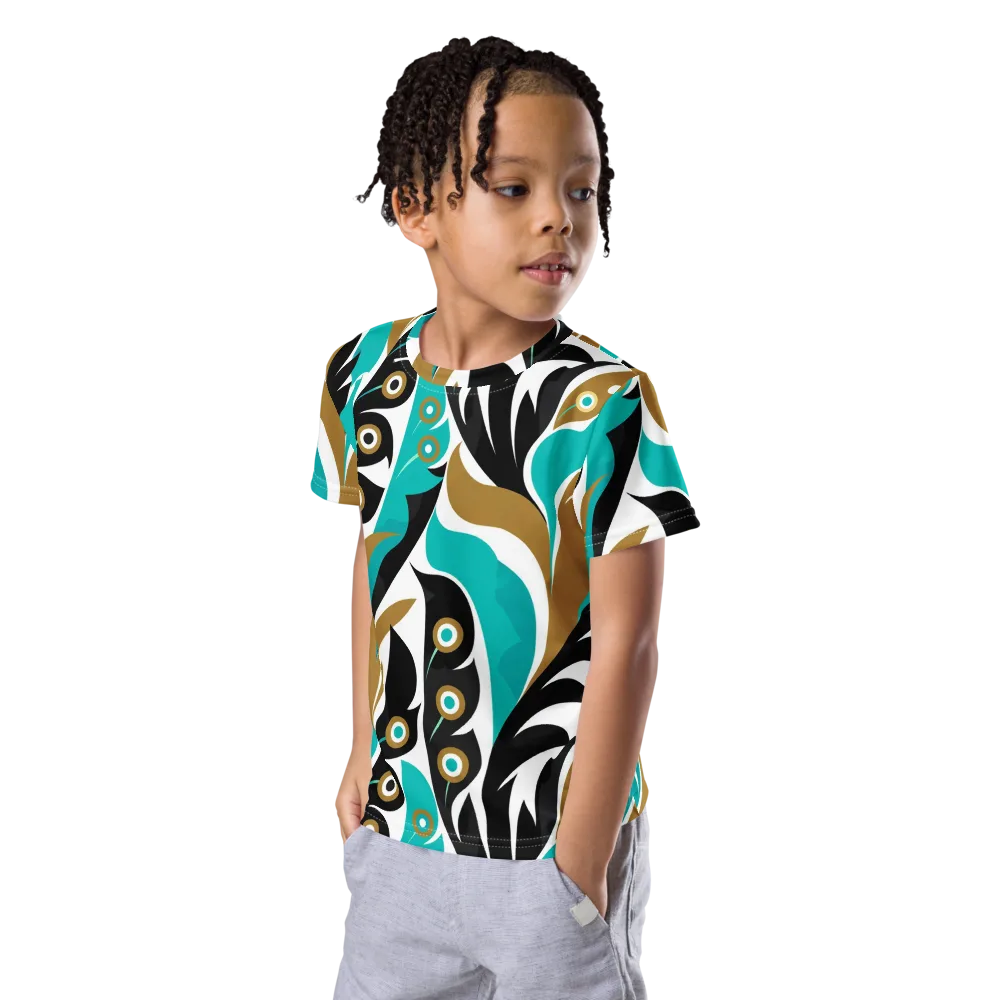 Golden Eyelet on Kids Crew Neck T-Shirt — Left Front
