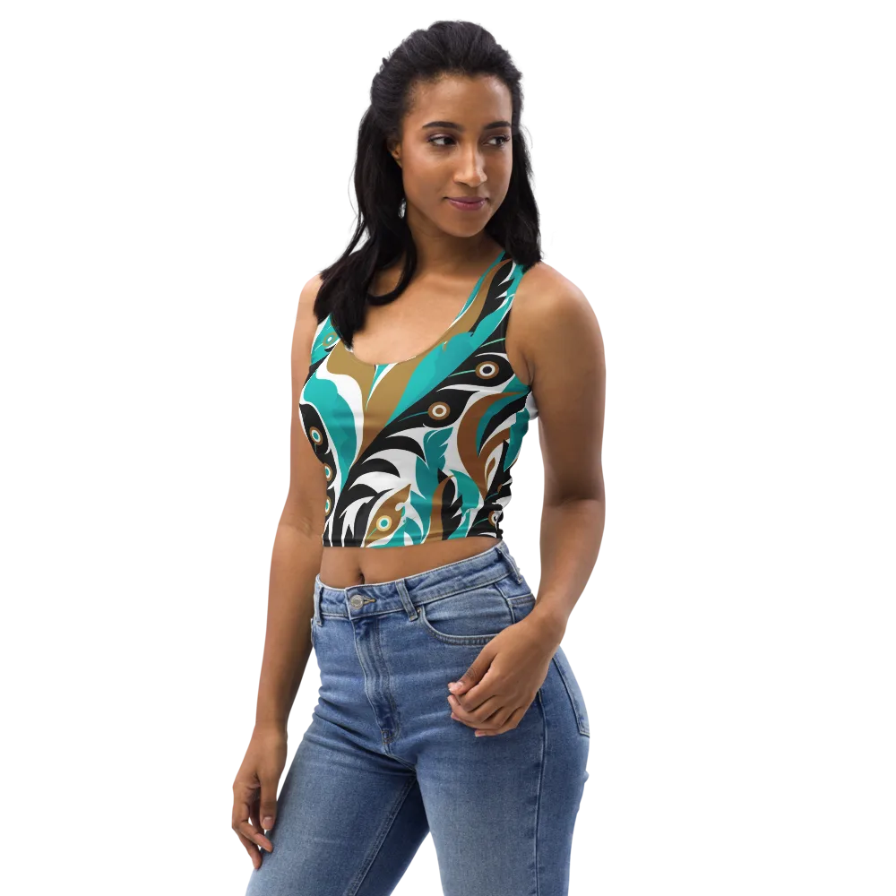 Golden Eyelet on Crop Top — Left Front