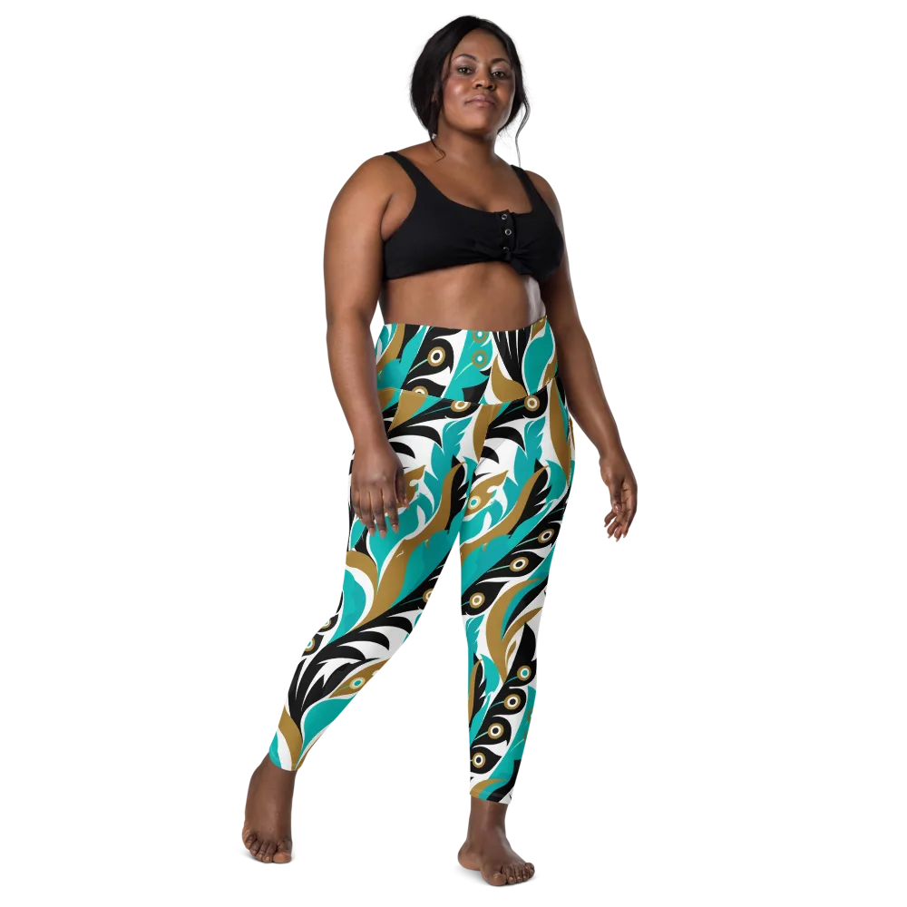 Golden Eyelet on Leggings with Pockets — Front