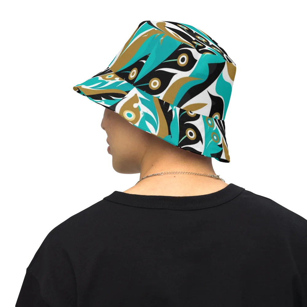 Golden Eyelet on Reversible Bucket Hat — Back Inside
