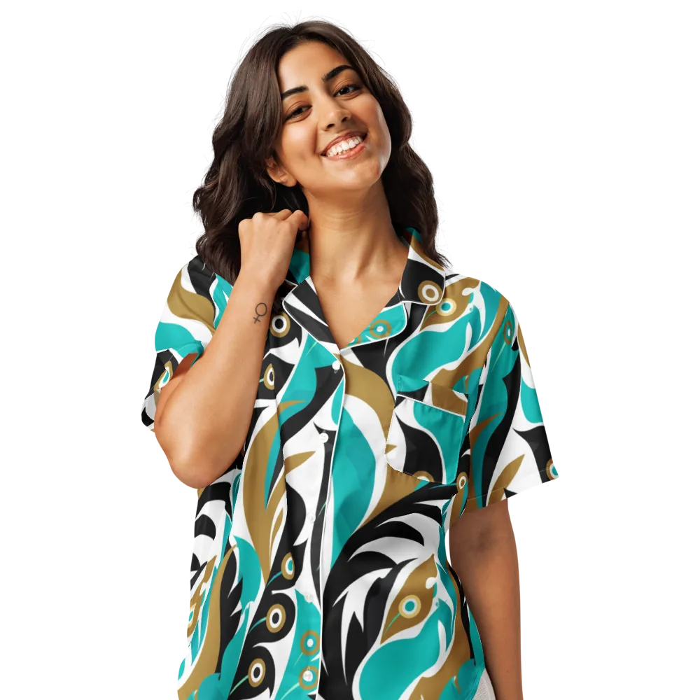 Golden Eyelet on Women's Short Sleeve Pajama Top — Front